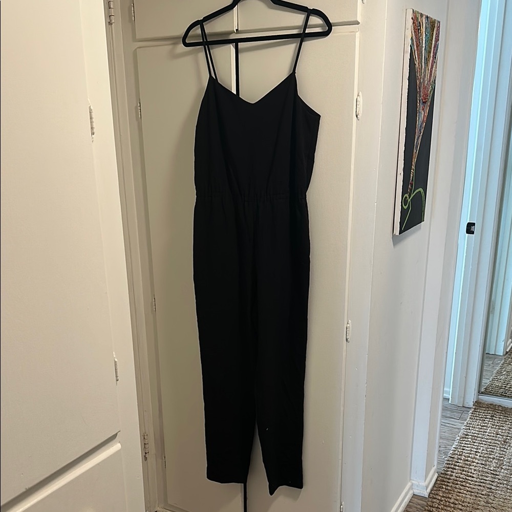 Topshop Black Spaghetti Strap Jumpsuit